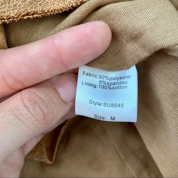 ELAN camel asymmetrical biker Jacket - Picture 8 of 8